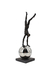 Escultura Equilibrista na Bola Prata em Resina Moderno