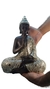 Buda meditando em resina na cor prata com espelhos grande - Natuhome | Esculturas, Decoração, Peças Decorativas E Muito Mais