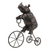 Escultura rinoceronte em resina andando no triciclo metal