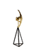Escultura ginasta equilibrista dourada resina base metal