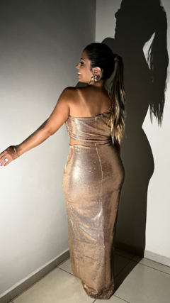 VESTIDO SPARKLING LONGO PAETÊ - DOURADO na internet