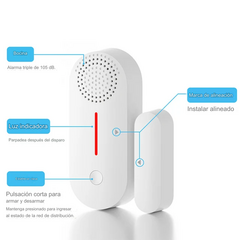 Alarma Sensor Magnetico Puerta y ventana Con Wifi App - thouse