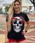 CAMISA BSCROSS FEM T-SHIRT CAVEIRA COM ROSAS na internet