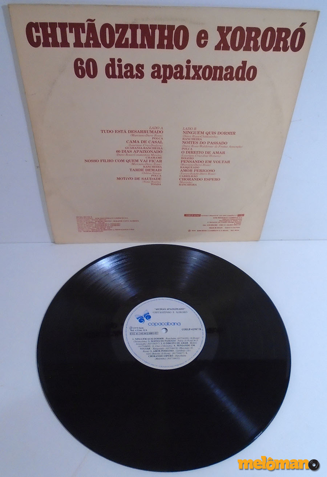 Lp Chitãozinho E Xororó 60 Dias Apaixonado 1979