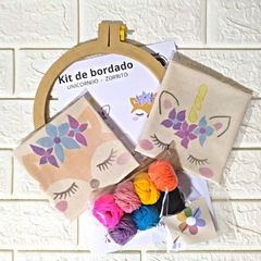 kit de Bordado Infantil - Unicornio + Zorrito