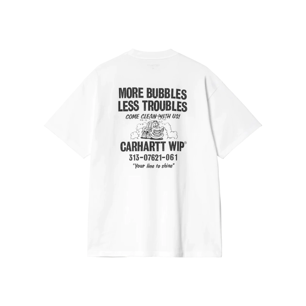 Camiseta "Less Troubles" Branca - Carhartt Wip