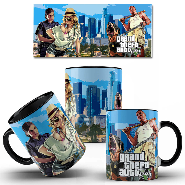 Caneca Jogo GTA V Personagem Franklin