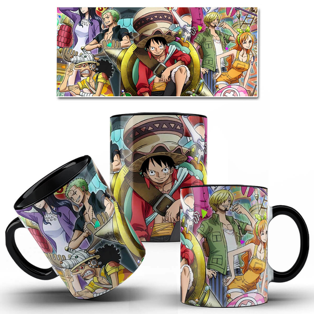 Caneca One Piece Personagens Com Poses