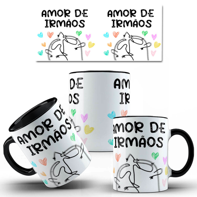 Caneca Amor de Irmãos Divertida