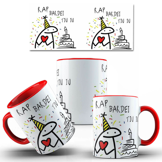 Caneca Flork Meme Hep bardei tiu iu Aniversário