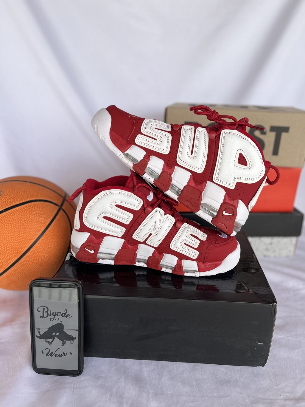 Supreme x nike air more uptempo suptempo red discount