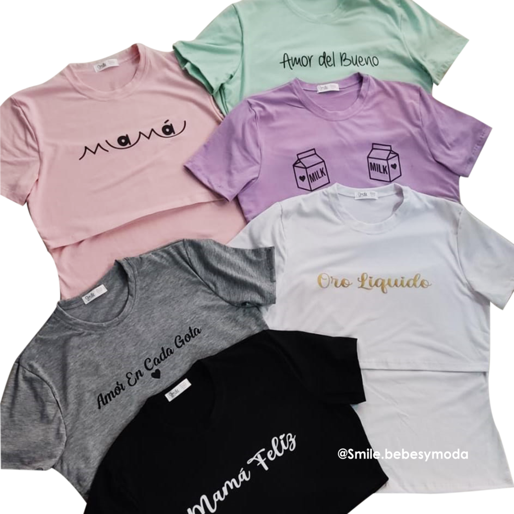 camiseta de lactancia estampada con lindos disenos