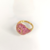 ANEL LARGO CRAVEJADO MICROZIRCONIA NA COR ROSA FOLHEADO A OURO 18K - comprar online