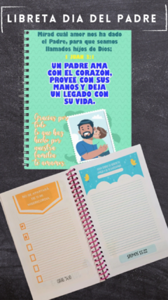 Libreta DÍA DEL PADRE: Un padre ama con el corazón,