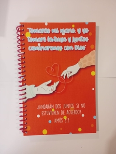 Libreta Media carta- AMOR Y AMISTAD: TOMARÁS MI MANO Y YO TOMARÉ LA TUYA - comprar en línea