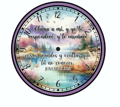 RELOJ REDONDO BÍBLICO JEREMÍAS 33:3