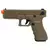 Pistola airsoft elétrica CYMA AEP G18C na cor tan, com cano laranja e design moderno.