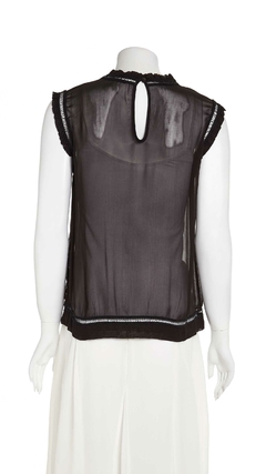 Blusa Sisley Preta com Pregas - 44 FR na internet