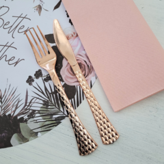 Set Cubiertos Tenedor Cuchillo Rose Gold - comprar online