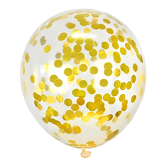 Globo Cristal Confetti Dorado Gigante X 2U