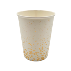 Vaso Polipapel Blanco Confetti Dorado