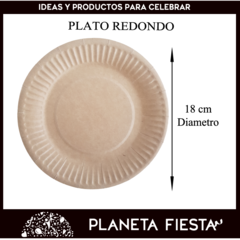Plato Redondo Polipapel Kraft 18 Cm - comprar online