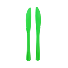 Cuchillo Plastico Verde Rigido X10