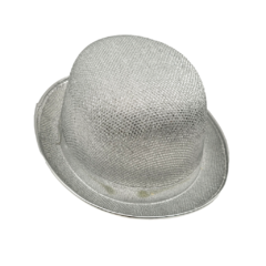 Sombrero Bombin Plateado Rigido - comprar online