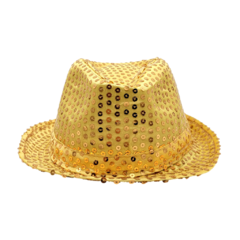 Sombrero Con Lentejuelas Dorado