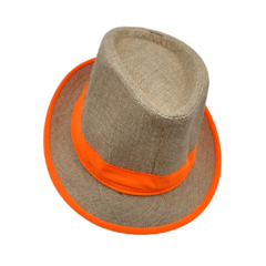 Sombrero Panamá Cinta Naranja Fluo - comprar online