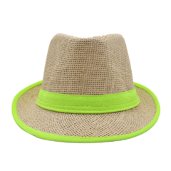 Sombrero Panama Cinta Verde Fluo