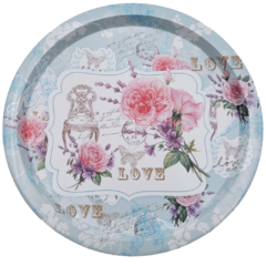 Bandeja Circular Metalica Vintage Floral - comprar online