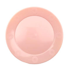 Plato Redondo Plastico Rosa Pastel 23 Cm X10