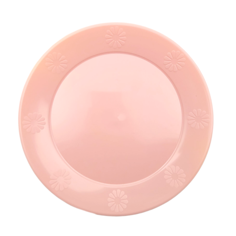 PLATO REDONDO PLASTICO ROSA PASTEL 23 CM X10