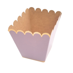 Caja Pochoclera Lila Pastel Con Borde Dorado X8 - comprar online