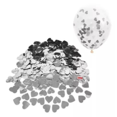Confetti Corazones Metalizado Plateado (20Gs) - comprar online