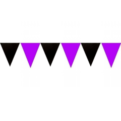 Banderin Triangular Violeta Y Negro