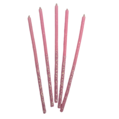 Velas con glitter bicolor x10 rosas - comprar online