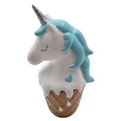 Adorno Unicornio Ceramica Celeste