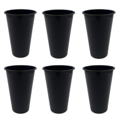 Vaso Geo Flexible Negro X6 Unidades