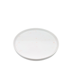 Posa Torta Redondo Cerámica Blanco Salpicado Rosa X1 Un - comprar online