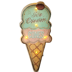 Oferta Cartel Luminoso Ice Cream Cones Con Detalle - comprar online
