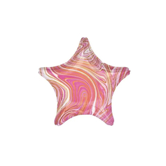 Globos Estrellas Marmolados Rosa/Lila