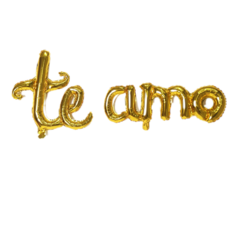 Globo dorado metalizado "Te amo"