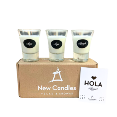 Velas De Soja Vasito Con Aromas En Caja X3