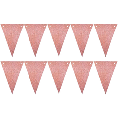 Banderin Triangular Glitter Rose Gold