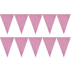 Banderin Triangular Glitter Rosa - comprar online