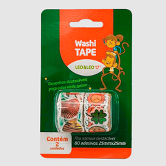 Washi Tape Adesivos Sortidos 2 Rolos C/80 Adesivos Cada