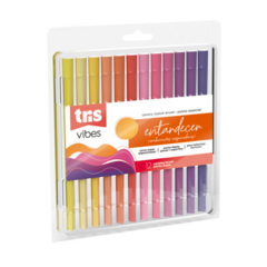 Caneta Sketch Brush Tons Entardecer Tris 12 Cores Ponta Dupla