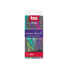 Caneta Superfina Vibes Aurora Boreal 8 Cores Tris